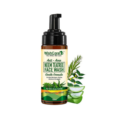 Wishcare Anti Acne Neem TeaTree Foaming Face Wash - Distacart