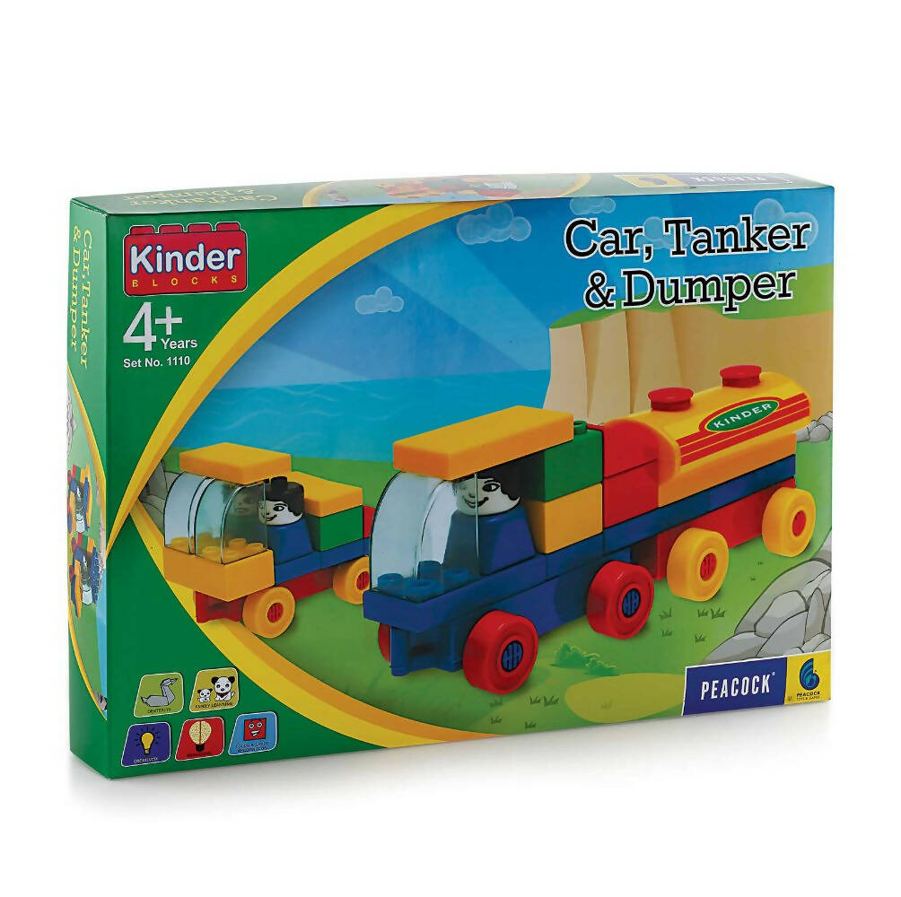 Peacock Learning & Educational Building Interlocking Blocks Set For Kids - Transport - Distacart