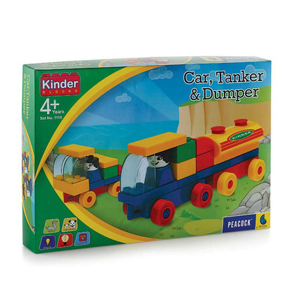 Peacock Learning & Educational Building Interlocking Blocks Set For Kids - Transport - Distacart