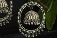 Thumbnail for Mominos Fashion Johar Kamal Silver Earrings With Kundan Work Jhumkas - Distacart