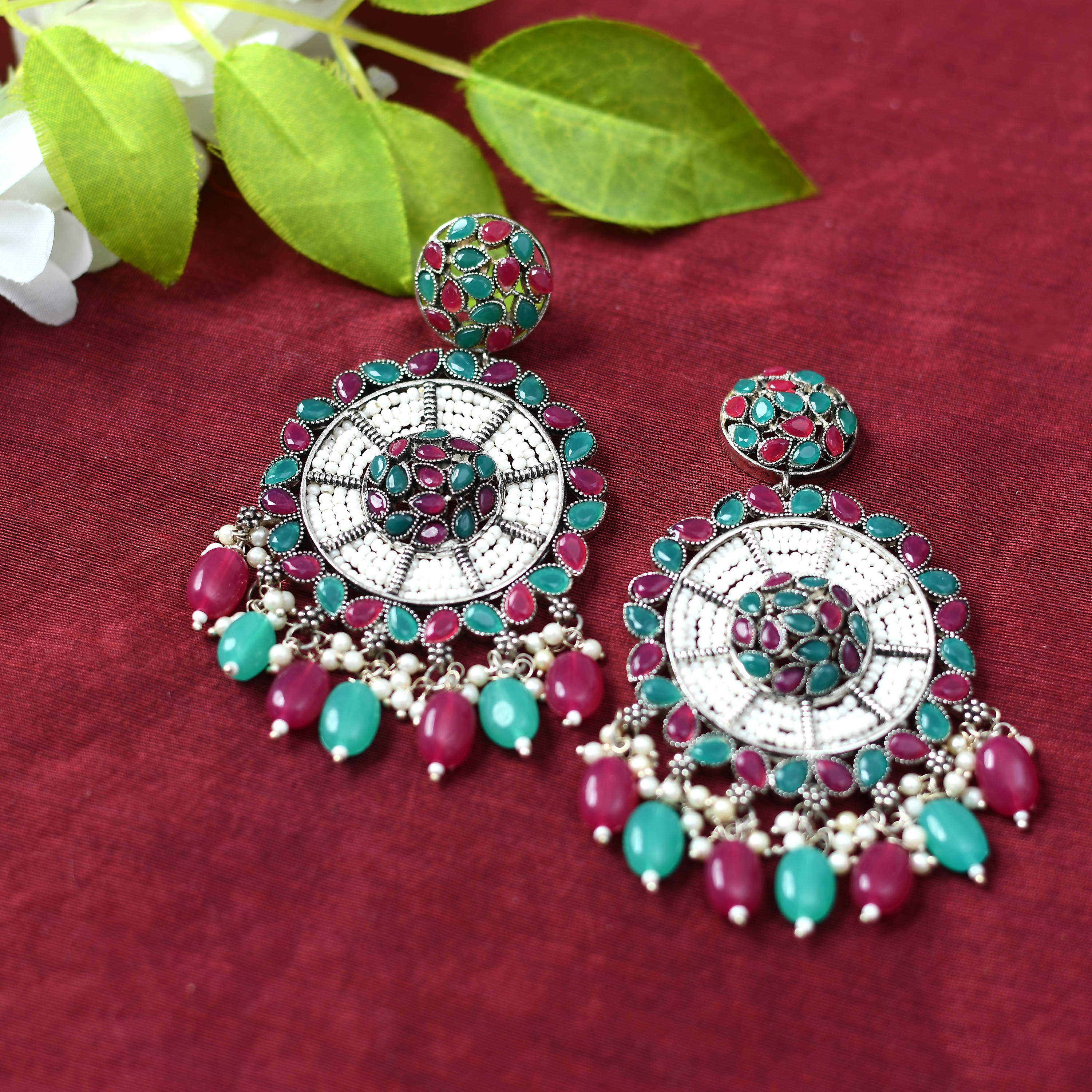 Mominos Fashion Johar Kamal Traditional Kundan & Pearls Earrings - Distacart