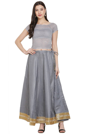 Asmaani Grey Color Maxi Skirt