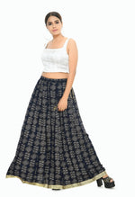 Thumbnail for Mominos Fashion Moeza Cotton Navy Blue Printed Lehenga (Lancha)