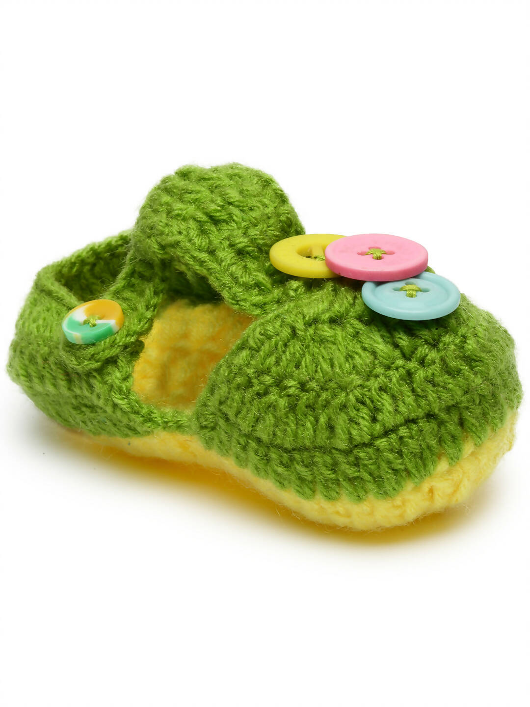Chutput Kids Woollen Hand Knitted Self Desgin Detailed Booties - Green - Distacart