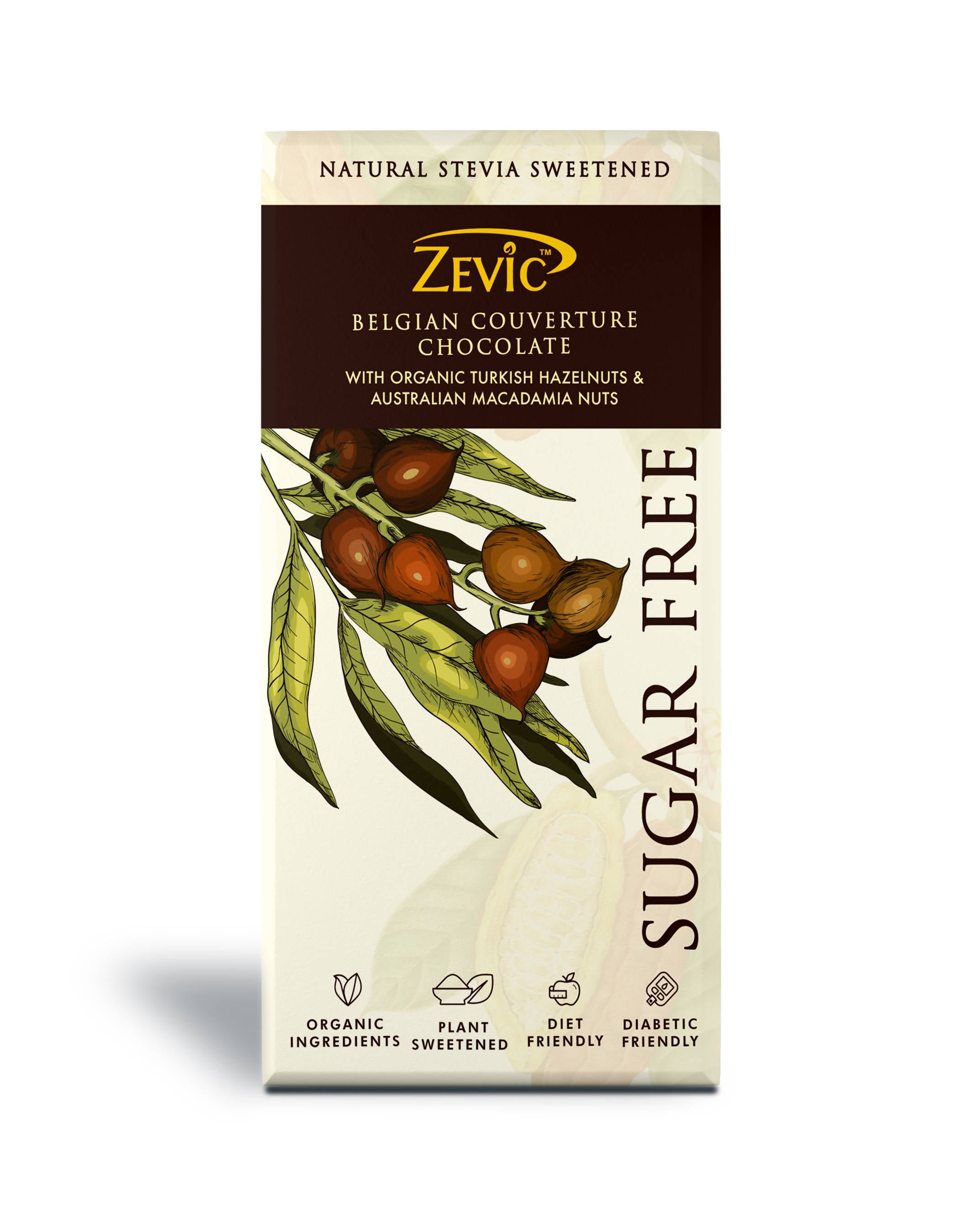 Zevic Belgian Couverture Chocolate with Organic Turkish Hazelnuts and Australian Macadamia Nuts