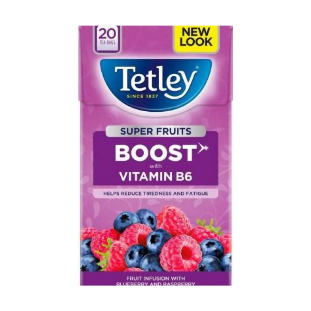 Tetley Super Fruits Boost With Blueberry & Raspberry Tea Bags - Distacart