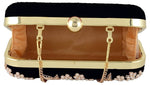 Thumbnail for Jaishri Handicrafts Pearl Floral Clutch Carbon Black