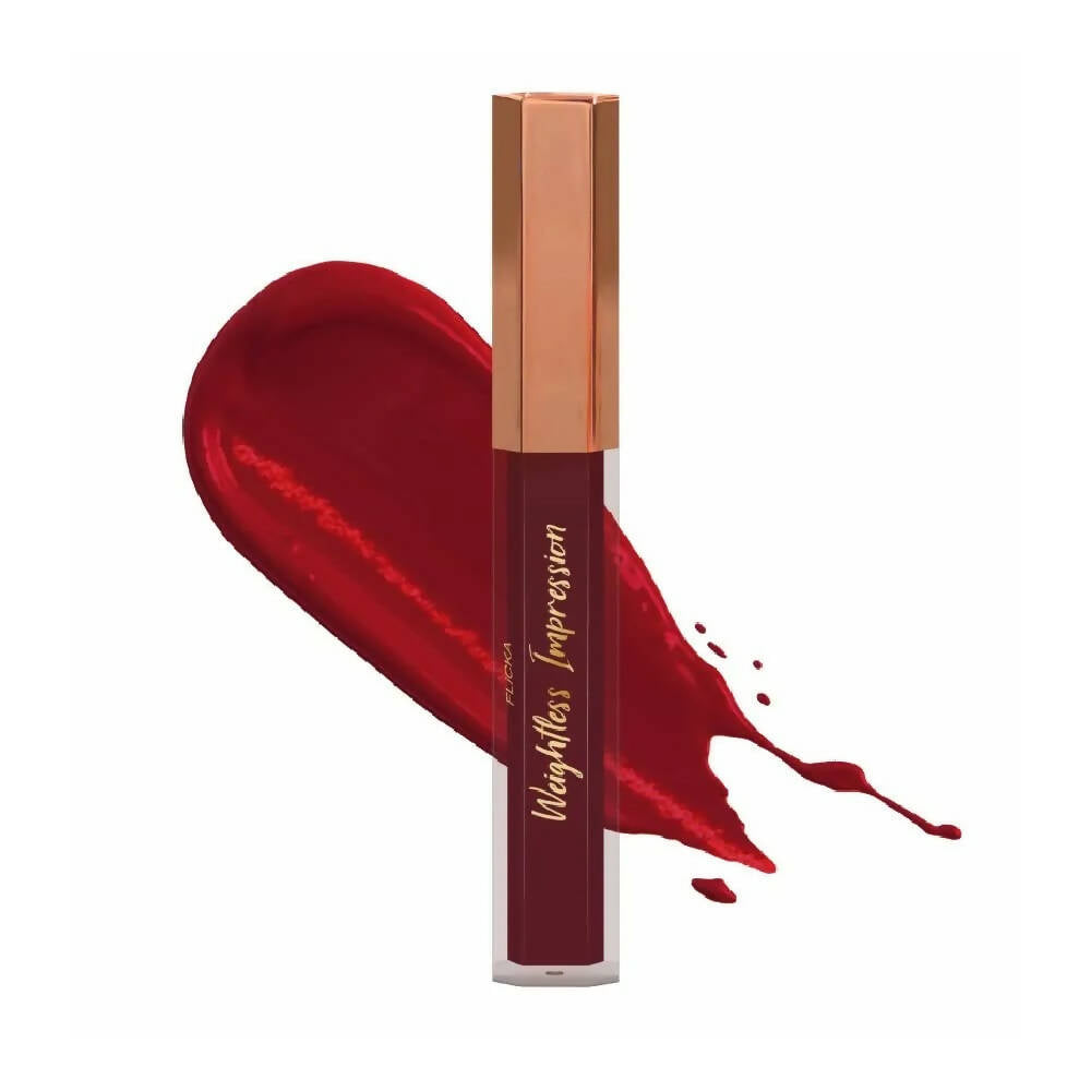 FLiCKA Weightless Impression 04 April - Maroon Matte Finish Liquid Lipstick - Distacart