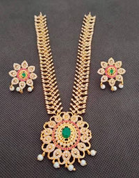 Thumbnail for Multicolor AD Bridal Necklace Set