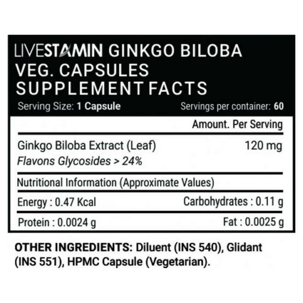 Livestamin Ginkgo Biloba Capsules - Distacart