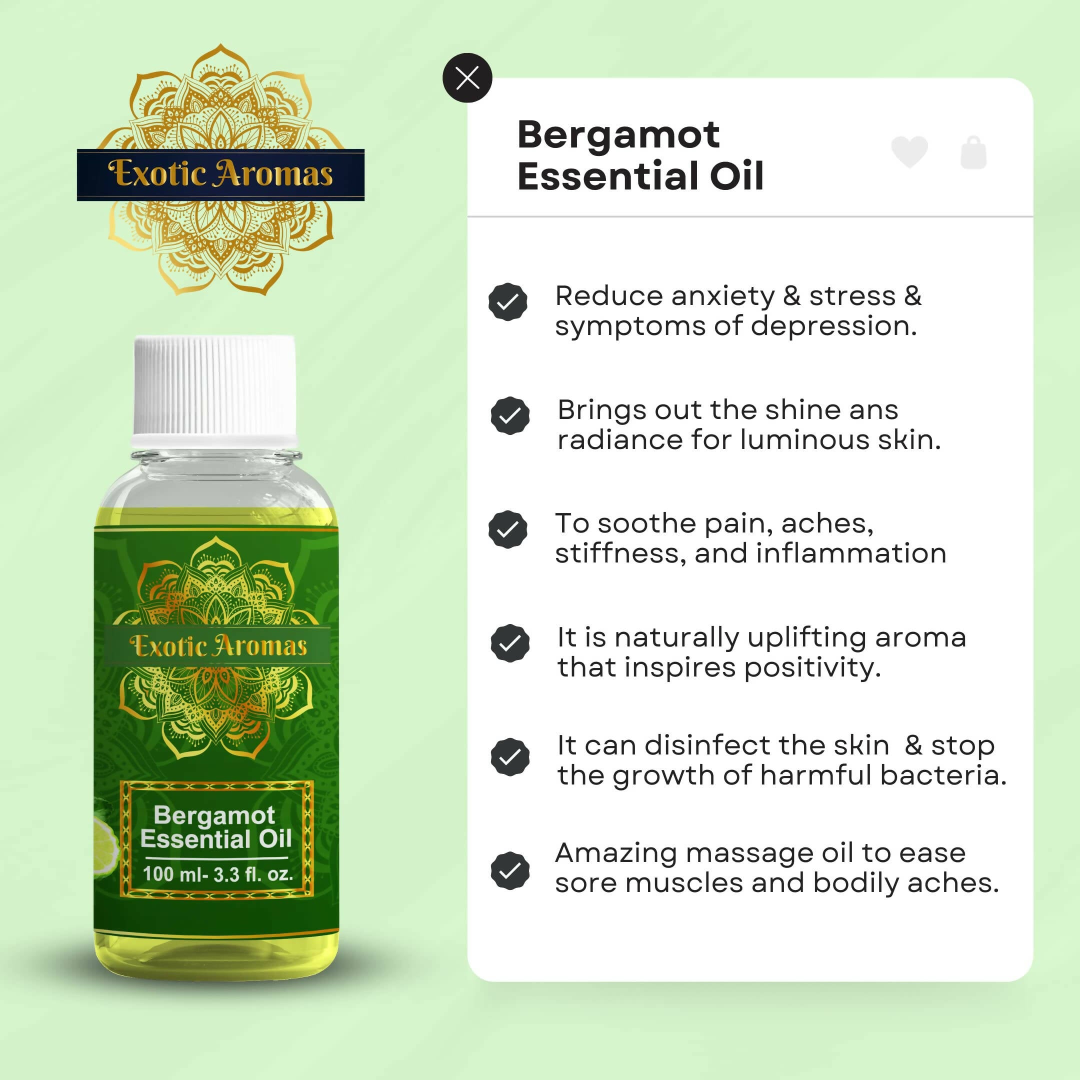 Exotic Aromas Bergamot Essential Oil - Distacart