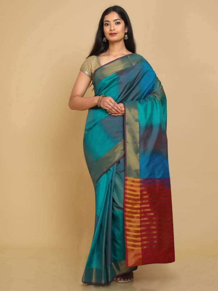 Kalamandir Woven Design Ikkat Print Multi Color Uppada Saree