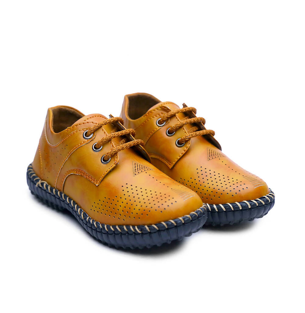 Tiny Bugs Boys Casual Lace Up Shoes - Tan - Distacart