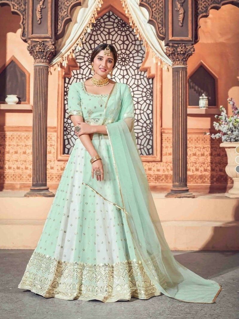 DEIANA'S Beautiful Thread Sequence Lehengha Choli - Pista - Distacart