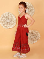 Thumbnail for Lil Drama Girls Printed Jumpsuit - Red - Distacart