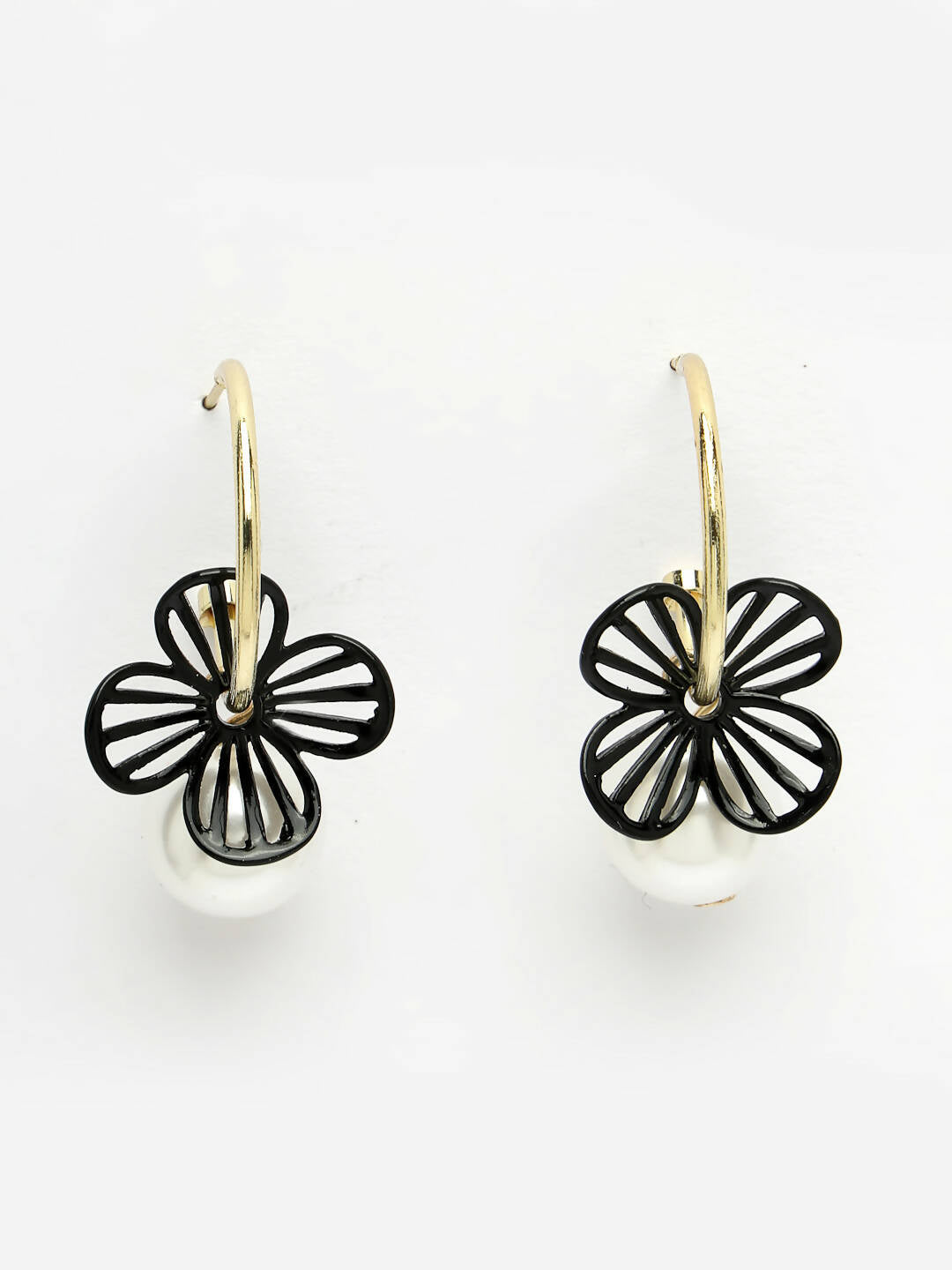 NVR Women Gold-Toned Teardrop Shaped Drop Earrings - Distacart
