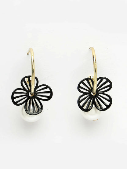 NVR Women Gold-Toned Teardrop Shaped Drop Earrings - Distacart