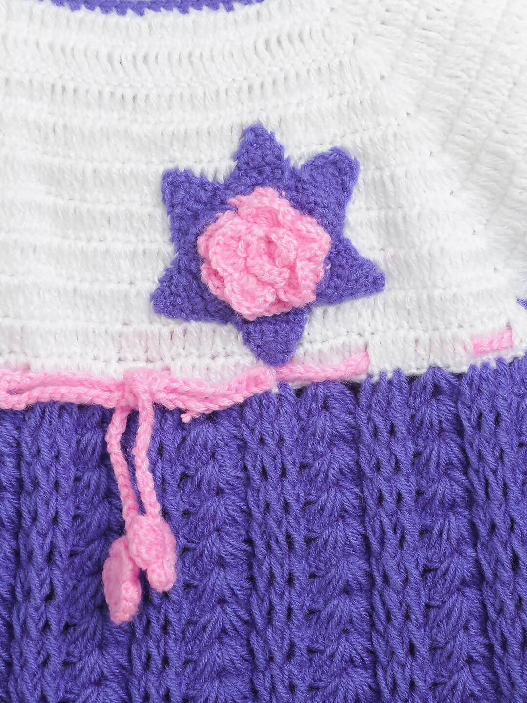 ChutPut Hand knitted Crochet Cute Wool Dress - Purple - Distacart