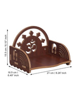 Thumbnail for eCraftIndia Brown MDF Wooden Pooja Temple - Distacart