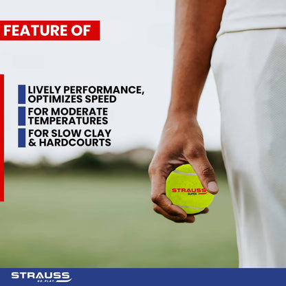 Strauss Cricket Tennis Balls - Yellow (Pack of 6) - Distacart