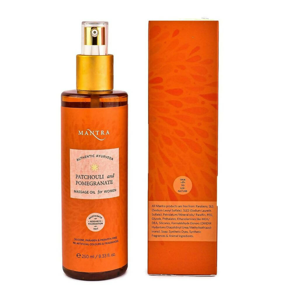Mantra Herbal Patchouli and Pomegranate Massage Oil - Distacart