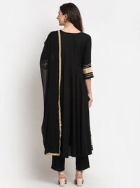 Thumbnail for Rudra Bazaar Black Anarkali Kurti & Pyjamas With Duppata - Distacart