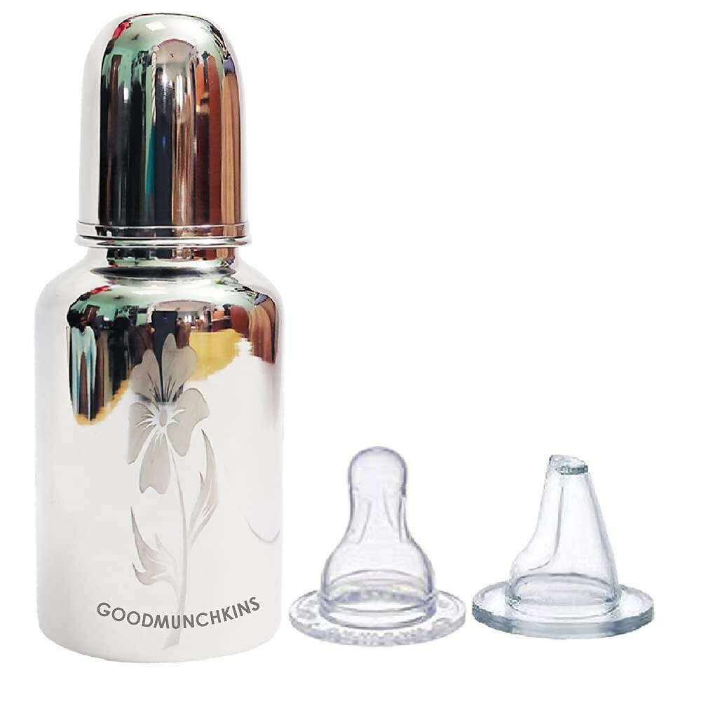 Goodmunchkins Stainless Steel Feeding Bottle Joint Less 304 Grade No Joints BPA Free for New Born Baby/Toddlers/Infants-280ml - Distacart