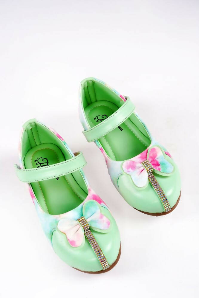 Tiny Bugs Girls Bow Embellished Party Wear Ballerinas - Multi - Distacart