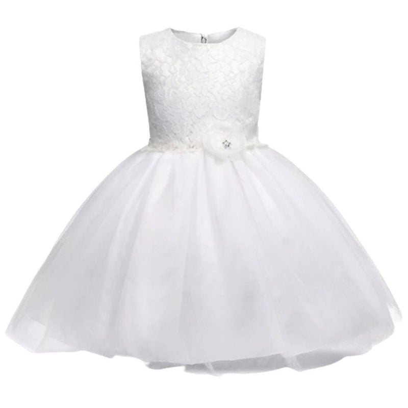 Asmaani Baby Girl&#39;s White Colour Satin A-Line Maxi Full Length Dress (AS-DRESS_22091) - Distacart
