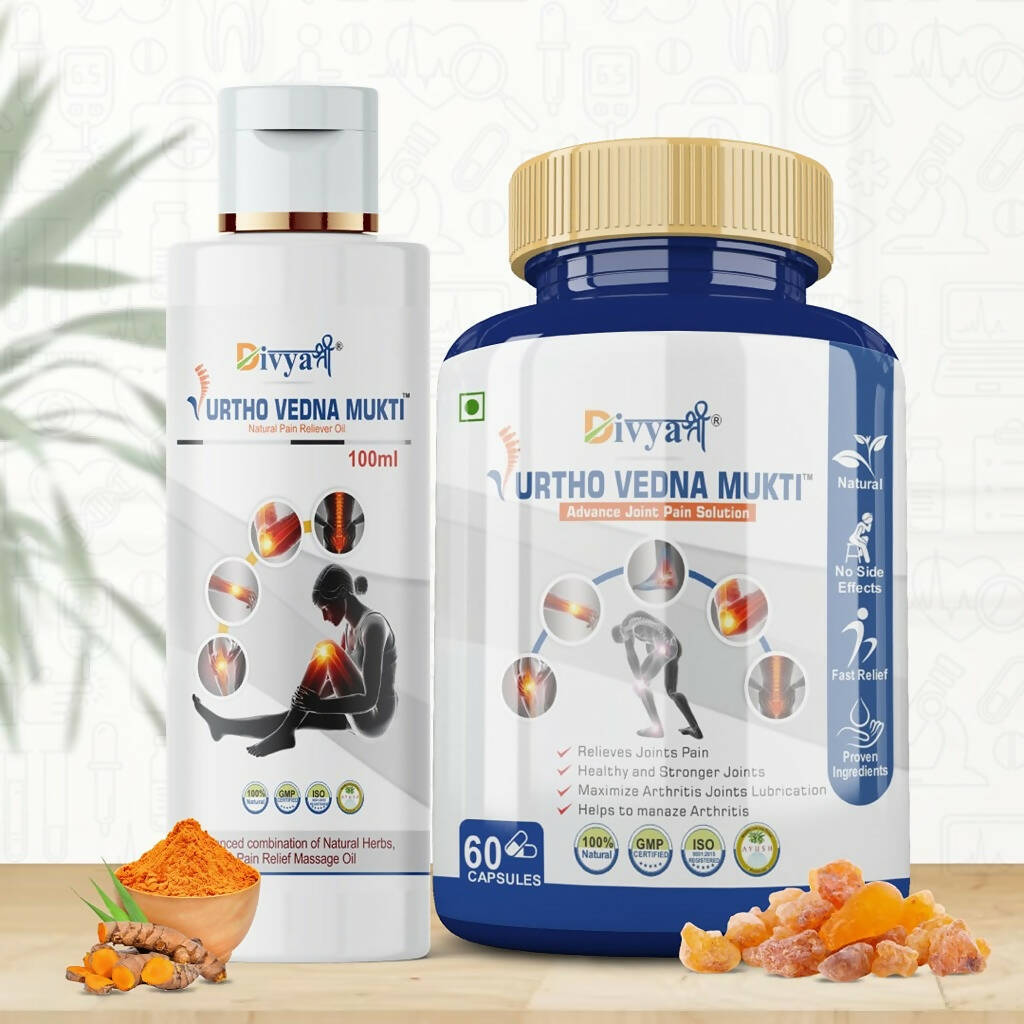Divya Shree Urtho Vedna Mukti Capsule & Oil Ayurvedic Joint Pain Relief Kit - Distacart