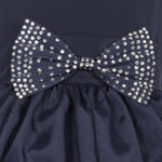 Thumbnail for Asmaani Baby Girl's Navy Blue Color Satin Knee Length Frock (AS-DRESS_22015) - Distacart