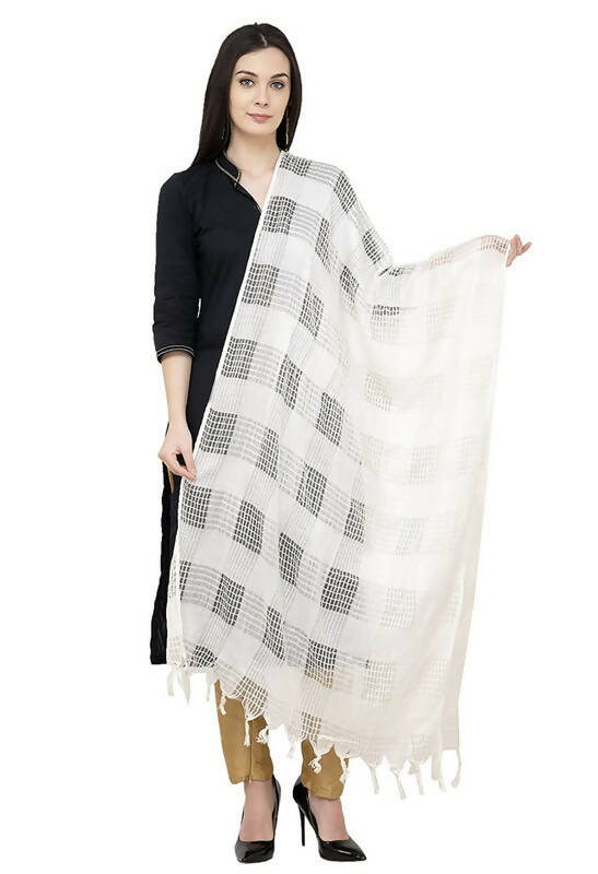 Mominos Fashion Moeza White Window Cotton Dupatta - Distacart