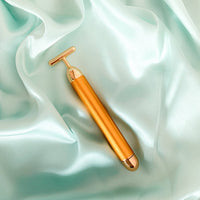 Thumbnail for Natural Vibes 24k Gold Vibrating Face Roller & Sculptor with Free Gold Beauty Elixir Oil - Distacart