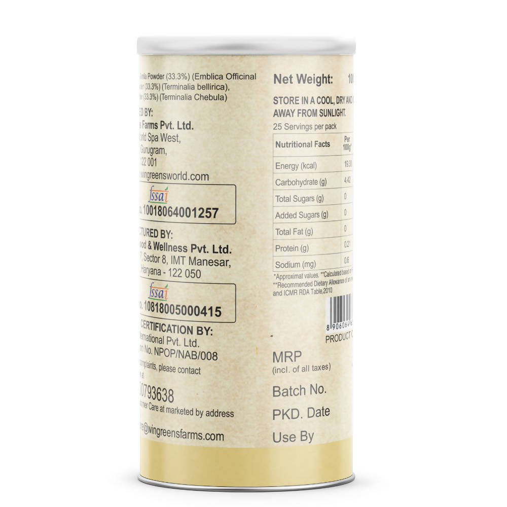 Wingreens Farms Organic Triphala Powder