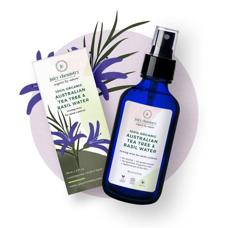 Juicy Chemistry Australian Tea Tree & Basil Water Toner for Acne-Prone Skin - Distacart
