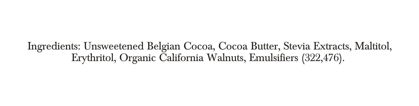 Zevic 70% Dark Belgian Couverture Chocolate with Organic Californian Walnuts