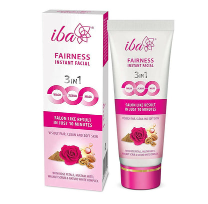 Iba Fairness Instant Facial (3 in1 Mask Scrub Wash) - Distacart