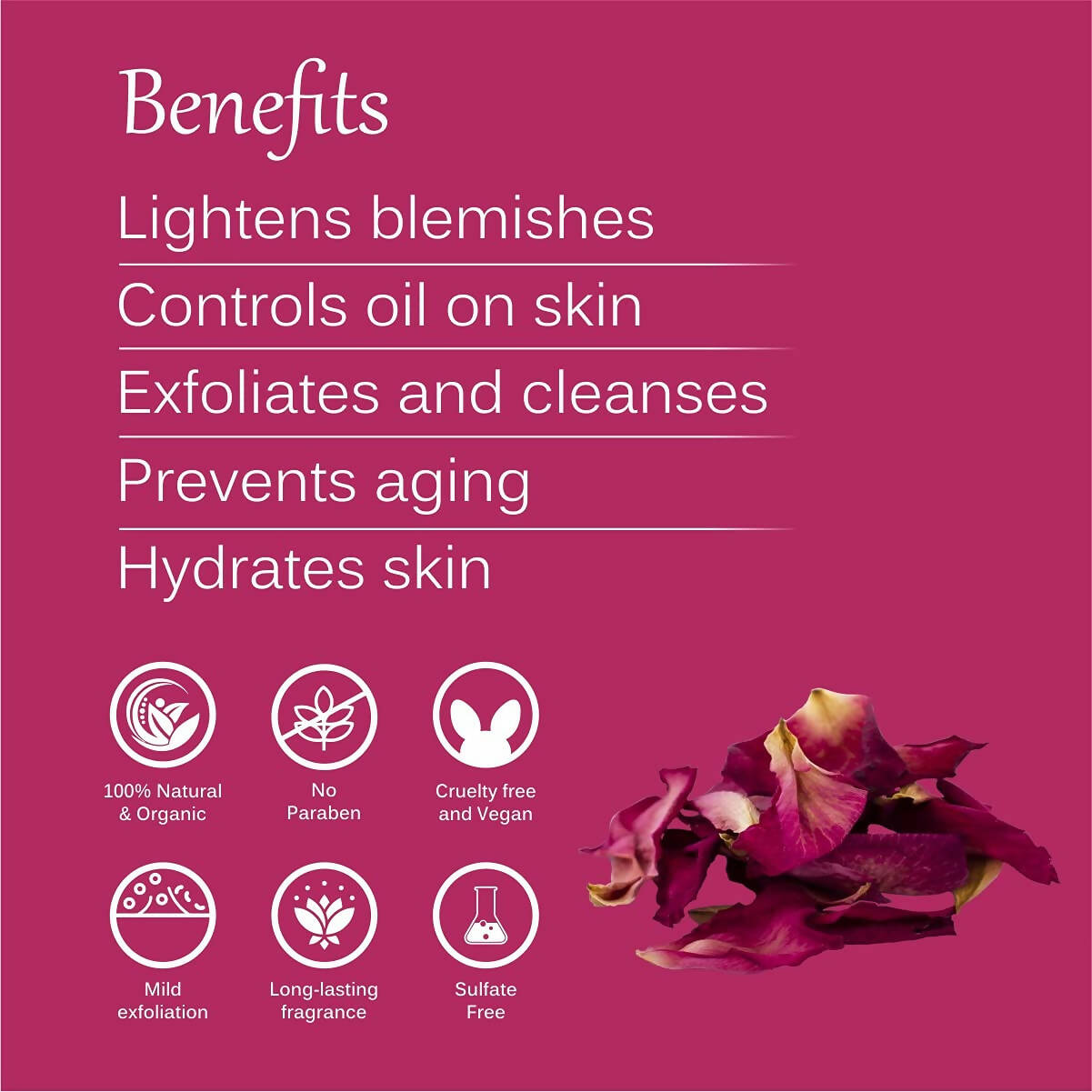 Vedic Naturals Rose Petal Powder Face Pack - Distacart