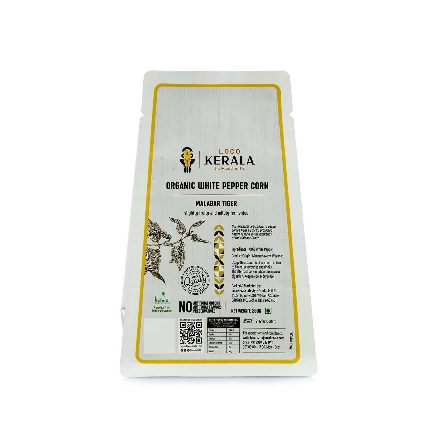 LocoKerala Malabar Tiger Organic White Pepper Corn - Distacart