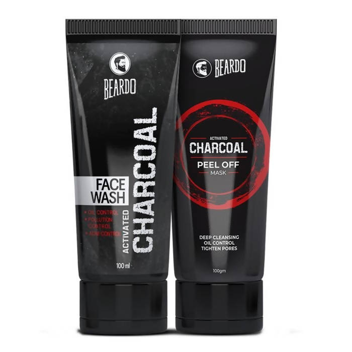 Beardo Activated Charcoal Facewash & Peel Off Mask Combo - Distacart