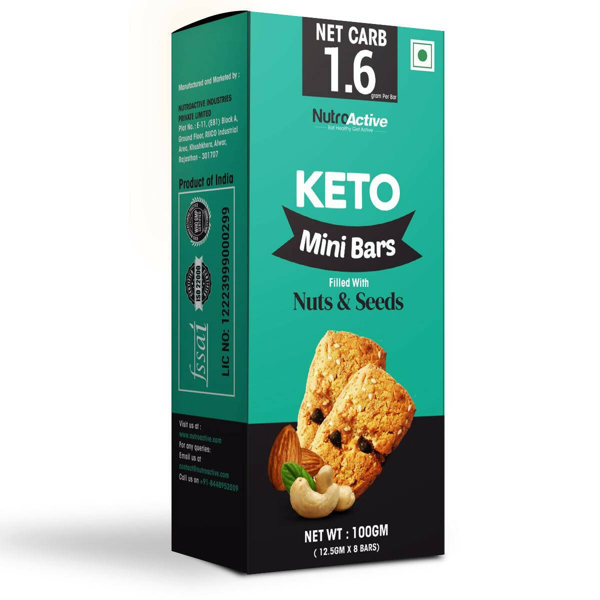 NutroActive Keto Breakfast Mini Bars with Nuts & Seeds - Distacart