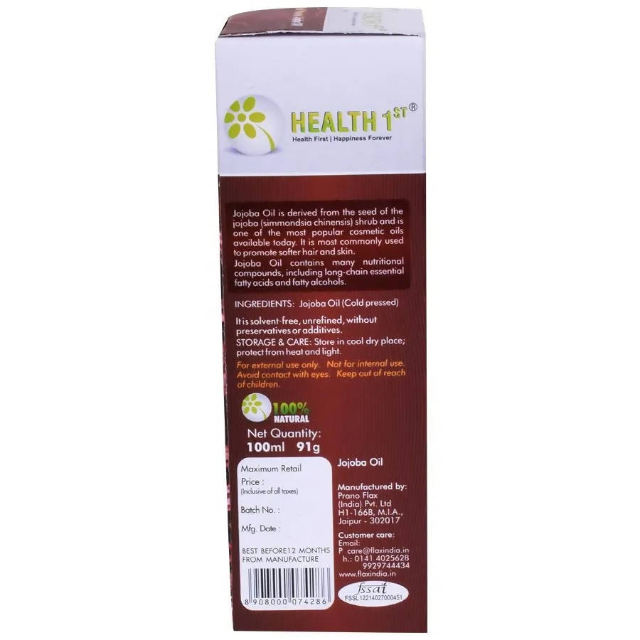 Health 1st Cold Pressed Jojoba Oil - Distacart