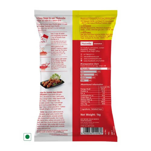 Nutrela soya chunks - 100 % vegetarian - Distacart