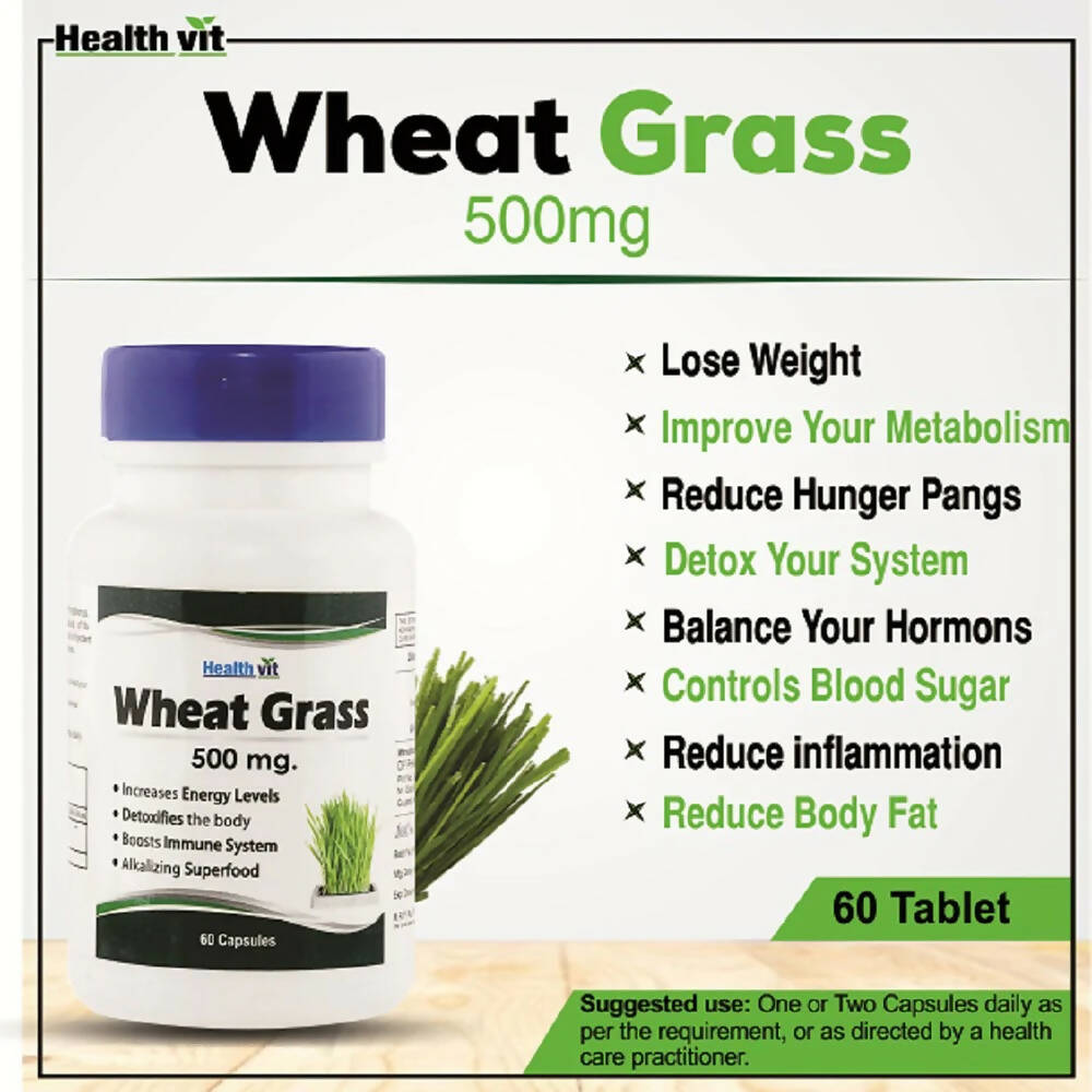 Healthvit Wheat Grass Capsules - Distacart