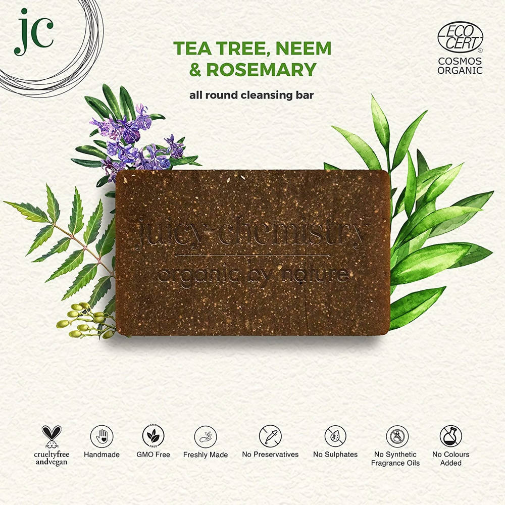 Juicy Chemistry Tea Tree, Neem & Rosemary for Anti-Bacterial Hand & Body Bar - Distacart
