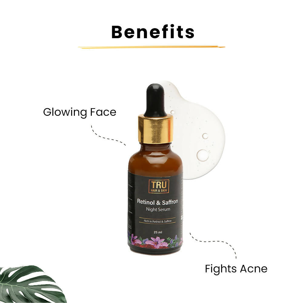 Tru Hair & Skin Retinol & Saffron Night Serum - Distacart
