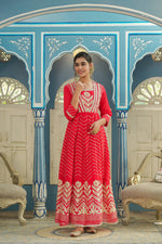 Thumbnail for Juniper Women's Red Cotton Cambric Festive Wear Solid Gotta Work Dress - Distacart
