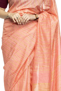 Thumbnail for Mominos Fashion Peach Color Bhagalpuri Saree
