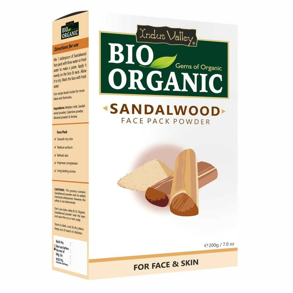 Indus Valley Bio Organic Sandalwood Face Pack Powder - Distacart