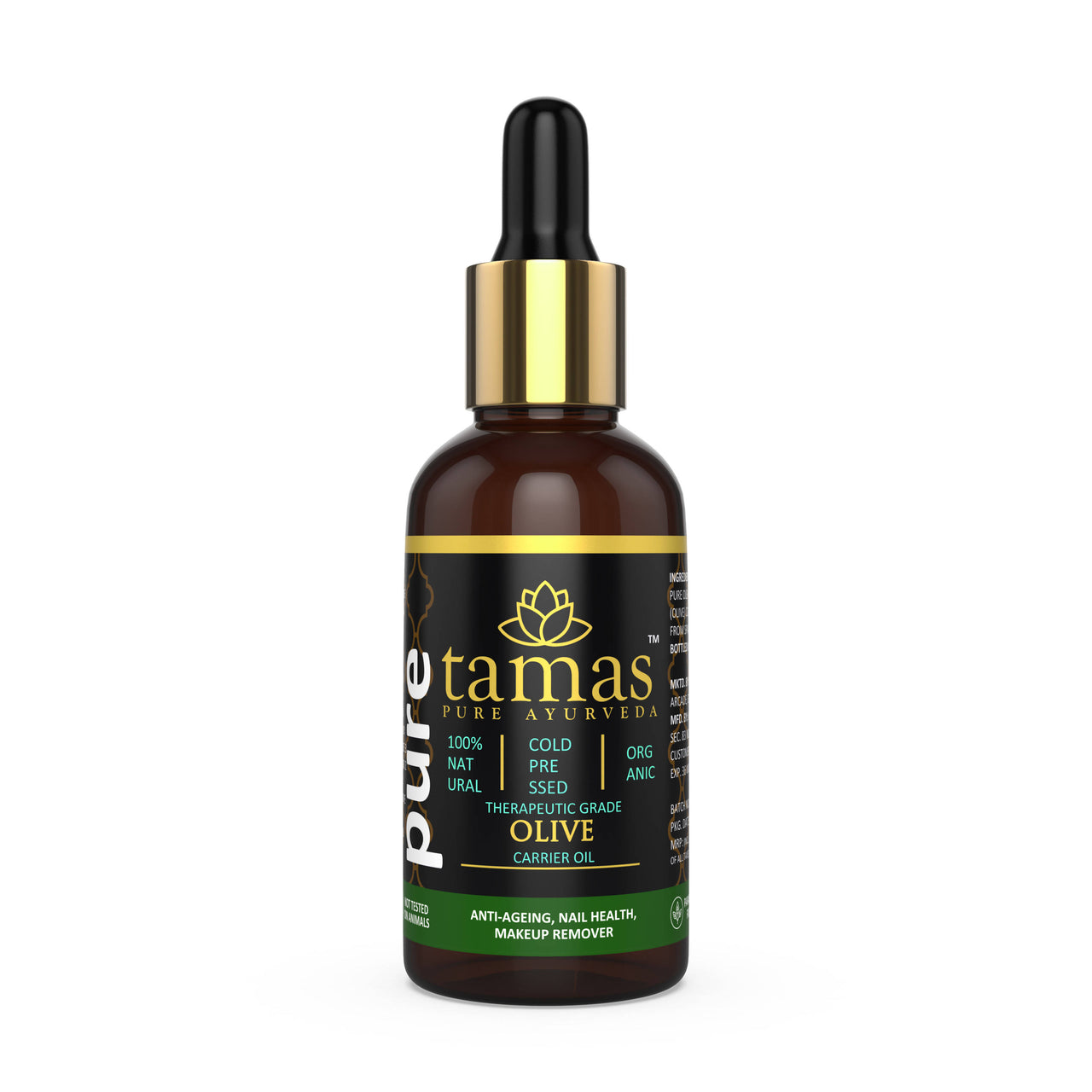 Tamas Pure Ayurveda 100% Organic Oliv Cold-Pressed Carrier Oil - USDA Certified Organic - Distacart